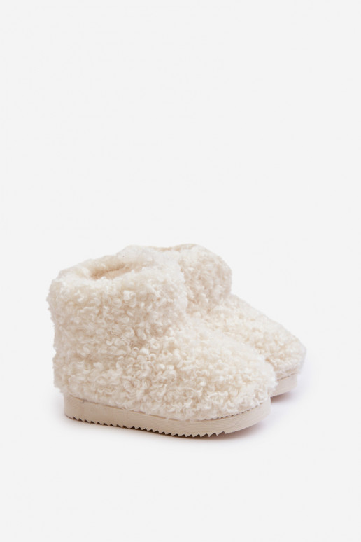 Stivali Stivali da neve Infantile con una pelliccia Typu Baranek colore avorio Mevael