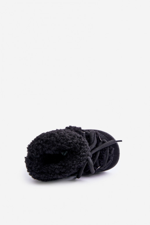 Caldo Stivali Stivali da neve Infantile con cinghie colore nero Asija