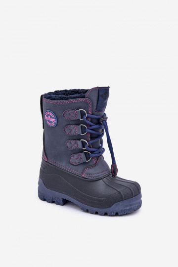 Alto Caldo Stivali da neve Infantile con chiusura a scatto Lee Cooper LCJ-24-44-2843K blu scuro