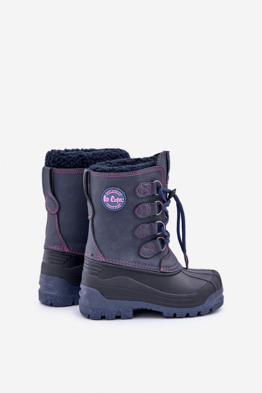 Alto Caldo Stivali da neve Infantile con chiusura a scatto Lee Cooper LCJ-24-44-2843K blu scuro Alto Caldo Stivali da neve Infantile con chiusura a scatto Lee Cooper LCJ-24-44-2843K blu scuro