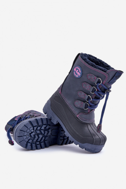 Alto Caldo Stivali da neve Infantile con chiusura a scatto Lee Cooper LCJ-24-44-2843K blu scuro Alto Caldo Stivali da neve Infantile con chiusura a scatto Lee Cooper LCJ-24-44-2843K blu scuro