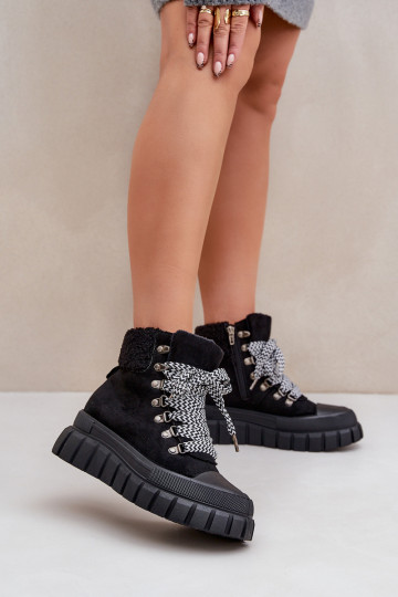 Anfibi imbottiti da donna con platform neri Alcyhen 2