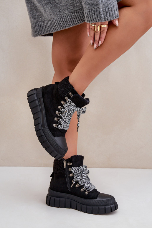 Anfibi imbottiti da donna con platform neri Alcyhen