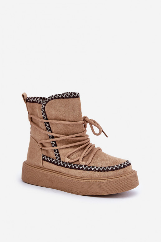 Stivali da neve con platform color marrone