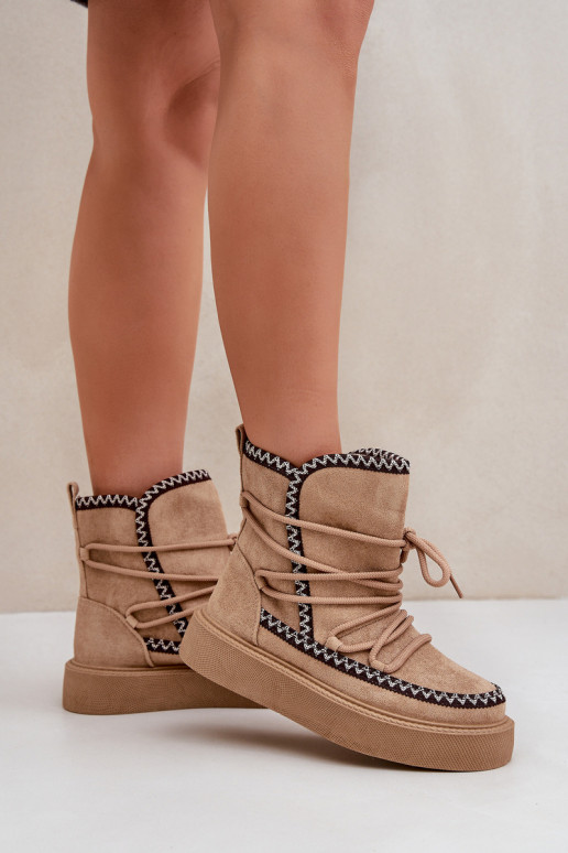 Stivali da neve con platform color marrone