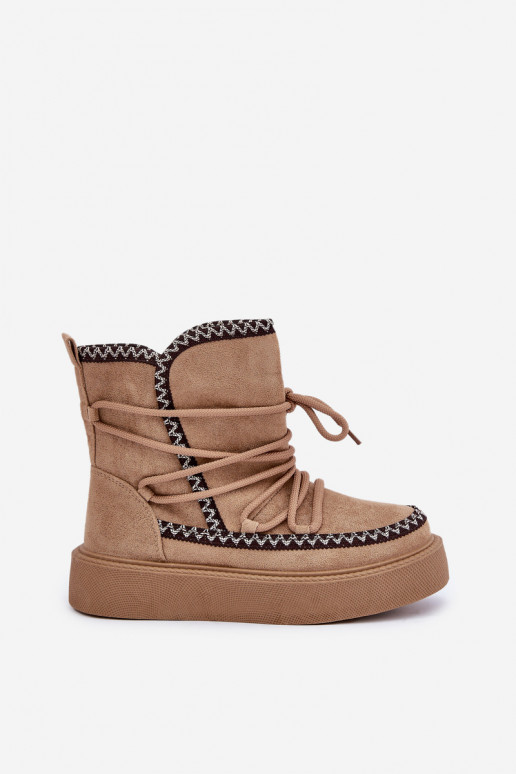 Stivali da neve con platform color marrone