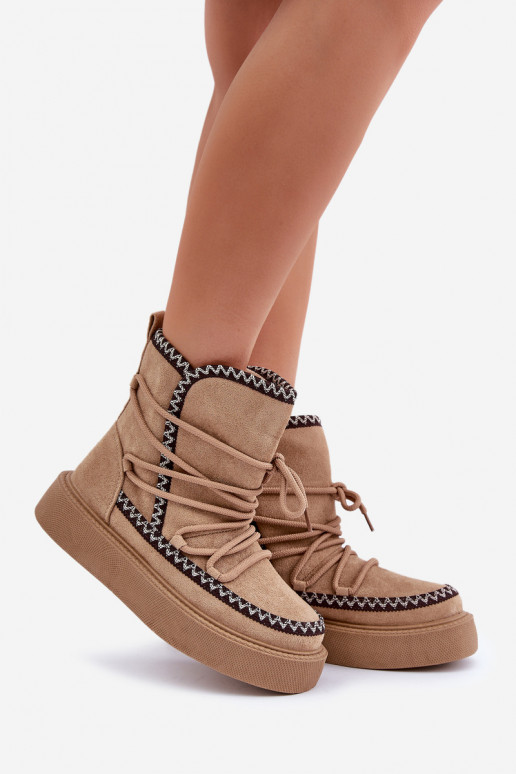 Stivali da neve con platform color marrone