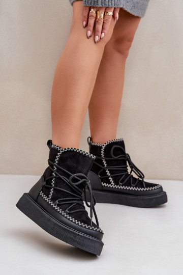 Stivali da neve con platform colore nero 2