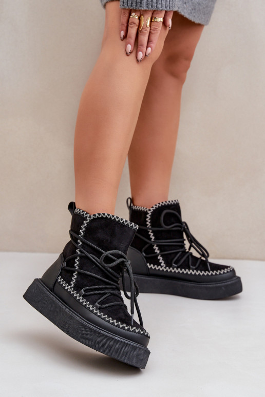 Stivali da neve con platform colore nero