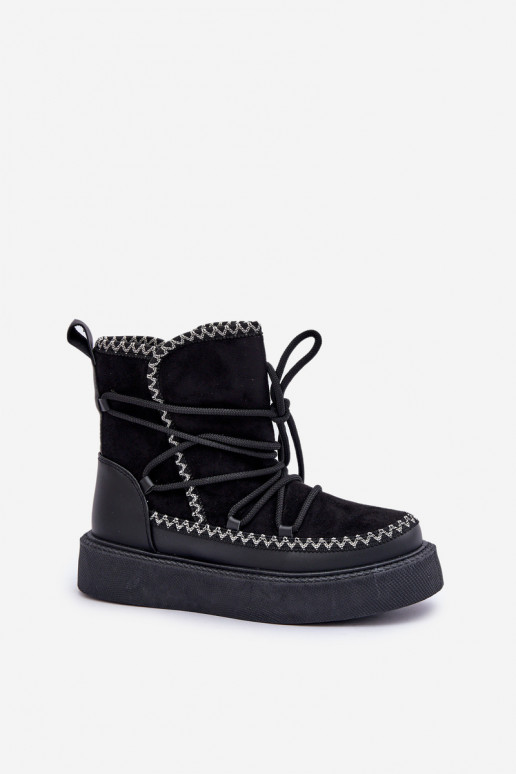 Stivali da neve con platform colore nero