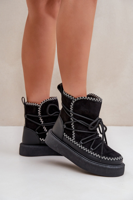 Stivali da neve con platform colore nero