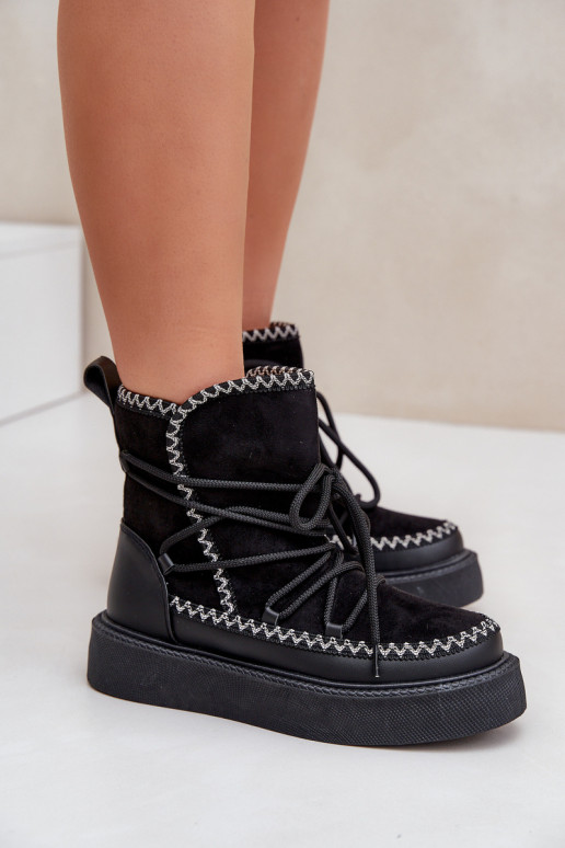 Stivali da neve con platform colore nero