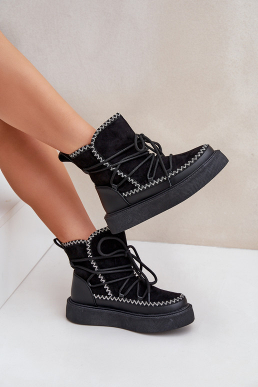 Stivali da neve con platform colore nero