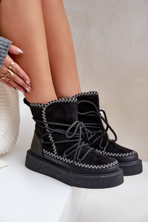 Stivali da neve con platform colore nero