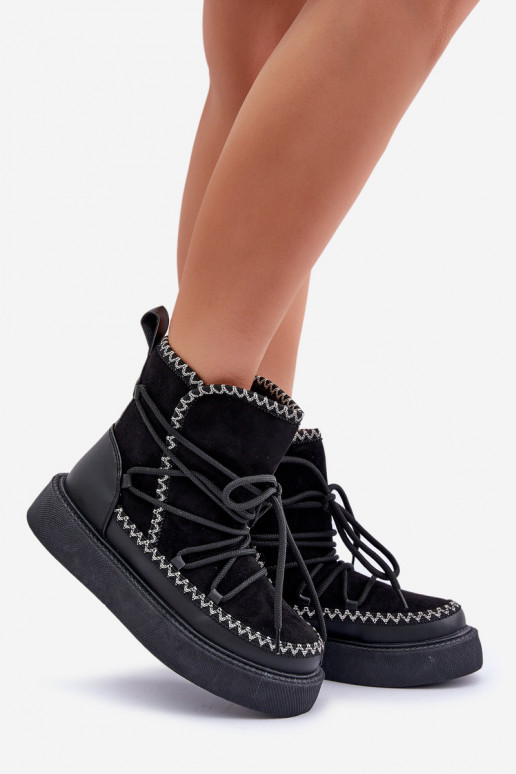Stivali da neve con platform colore nero