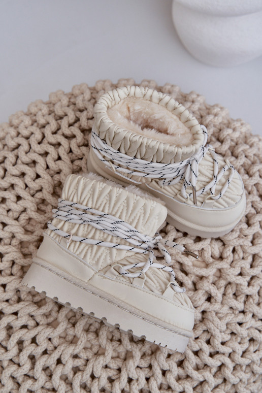 Stivali da neve Infantile riscaldamento Grubym con pelliccia all interno colore avorio Abilitatostira Stivali da neve Infantile riscaldamento Grubym con pelliccia all interno colore avorio Abilitatostira