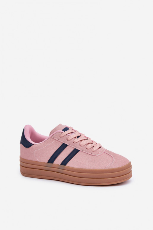 Scarpe modello sneakers Femminile con una piattaforma colore rosa Egelia Scarpe modello sneakers Femminile con una piattaforma colore rosa Egelia