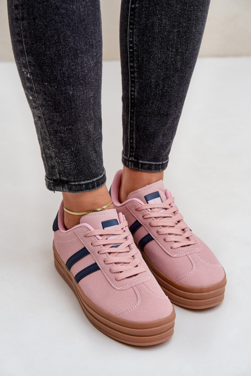 Scarpe modello sneakers Femminile con una piattaforma colore rosa Egelia Scarpe modello sneakers Femminile con una piattaforma colore rosa Egelia