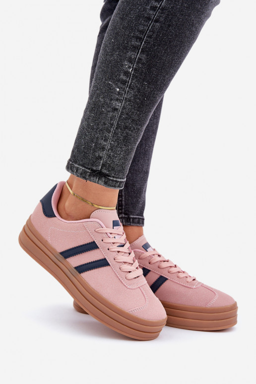 Scarpe modello sneakers Femminile con una piattaforma colore rosa Egelia Scarpe modello sneakers Femminile con una piattaforma colore rosa Egelia