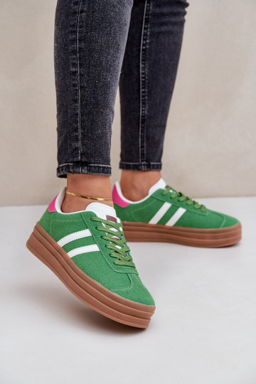 Scarpe modello sneakers Femminile con una piattaforma colore verde Egelia 2