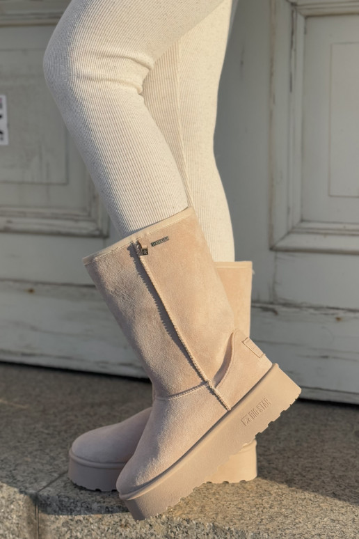 Alto Stivali da neve con una piattaforma Big Star OO274894 colore avorio