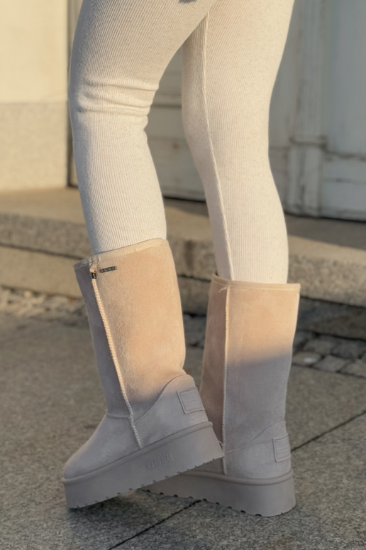 Alto Stivali da neve con una piattaforma Big Star OO274894 colore avorio