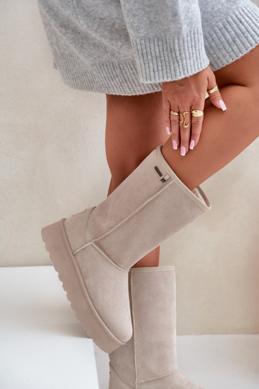 Alto Stivali da neve con una piattaforma Big Star OO274894 colore avorio