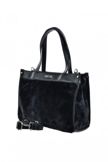 Borsa da viaggio con pelliccia Big Star OO574067 nera 2