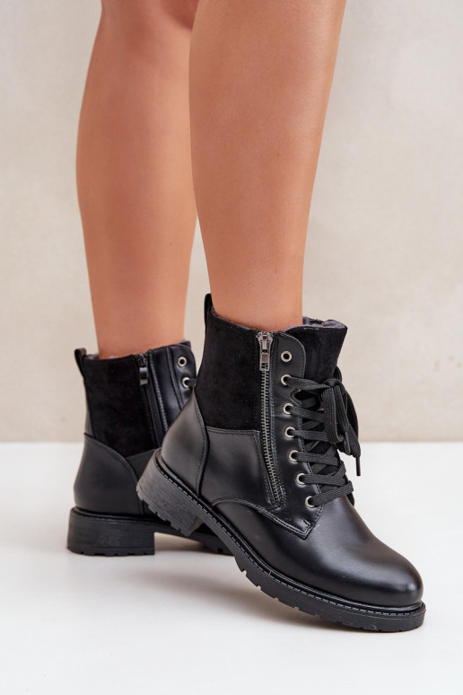 riscaldamento Stivali con tacchi larghi Eko Pelle colore nero Abilitatooise riscaldamento Stivali con tacchi larghi Eko Pelle colore nero Abilitatooise