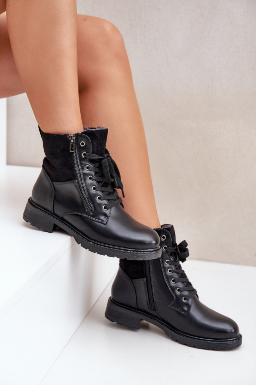 riscaldamento Stivali con tacchi larghi Eko Pelle colore nero Abilitatooise riscaldamento Stivali con tacchi larghi Eko Pelle colore nero Abilitatooise