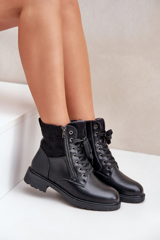 riscaldamento Stivali con tacchi larghi Eko Pelle colore nero Abilitatooise riscaldamento Stivali con tacchi larghi Eko Pelle colore nero Abilitatooise