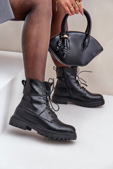 riscaldamento Stivali Z Przypinkami Abilitato SznuroAaniu colore nero Irivina