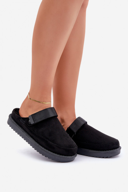 riscaldamento Pantofole Femminile con una piattaforma colore nero Neliel riscaldamento Pantofole Femminile con una piattaforma colore nero Neliel