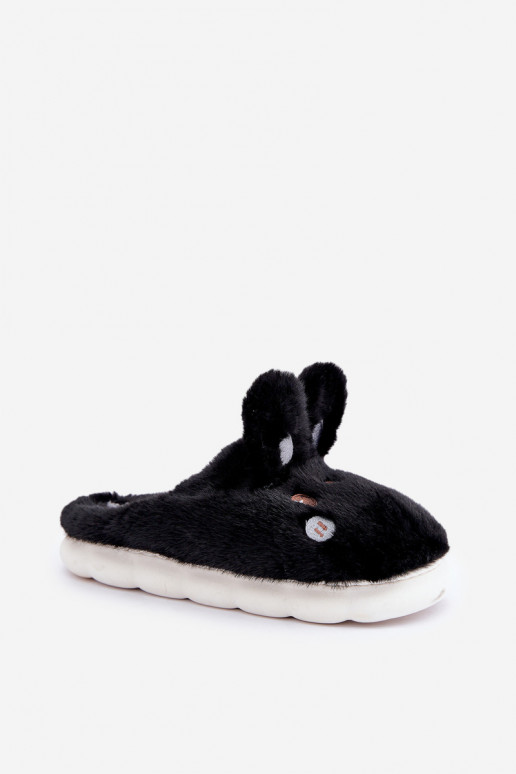 con una pelliccia Pantofole Con un tema Króliczka colore nero Abilitatotasha con una pelliccia Pantofole Con un tema Króliczka colore nero Abilitatotasha