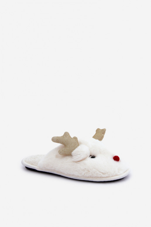 Pantofole Abilitatotale Con un tema Renna con una pelliccia Colore bianco Asielle Pantofole Abilitatotale Con un tema Renna con una pelliccia Colore bianco Asielle