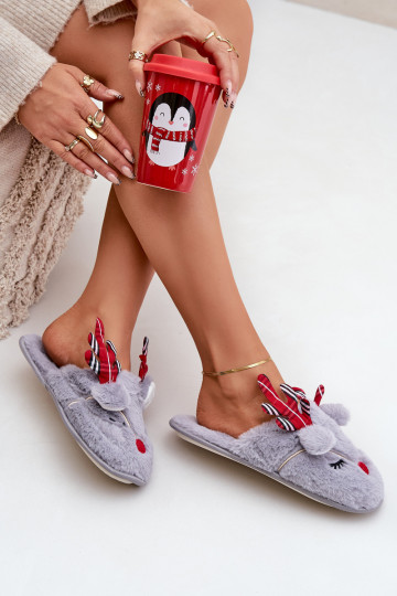 Abilitatotale Pantofole Con un tema Renna colore grigio Sylaia