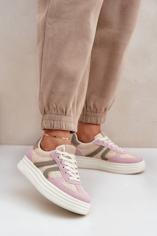 Scarpe modello sneakers Femminile Con treccia con una piattaforma Colori differenti Lesida Scarpe modello sneakers Femminile Con treccia con una piattaforma Colori differenti Lesida