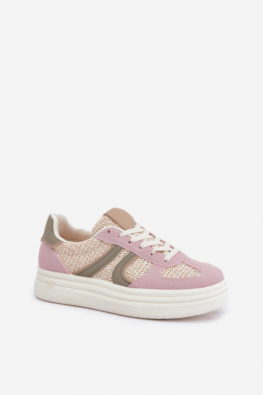 Scarpe modello sneakers Femminile Con treccia con una piattaforma Colori differenti Lesida Scarpe modello sneakers Femminile Con treccia con una piattaforma Colori differenti Lesida