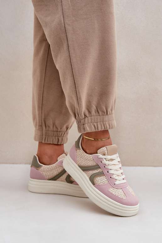 Scarpe modello sneakers Femminile Con treccia con una piattaforma Colori differenti Lesida Scarpe modello sneakers Femminile Con treccia con una piattaforma Colori differenti Lesida