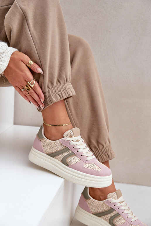 Stivaletti modello sneakers da donna con platform multicolore Lesida