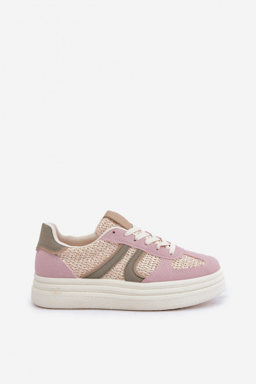 Scarpe modello sneakers Femminile Con treccia con una piattaforma Colori differenti Lesida Scarpe modello sneakers Femminile Con treccia con una piattaforma Colori differenti Lesida