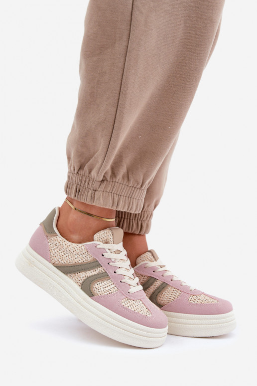 Scarpe modello sneakers Femminile Con treccia con una piattaforma Colori differenti Lesida Scarpe modello sneakers Femminile Con treccia con una piattaforma Colori differenti Lesida