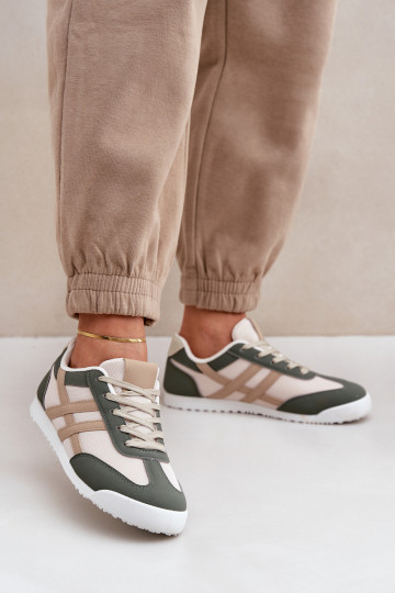 Basso Scarpe da ginnastica Scarpe per il tempo libero beige-colore verde Eezore 2