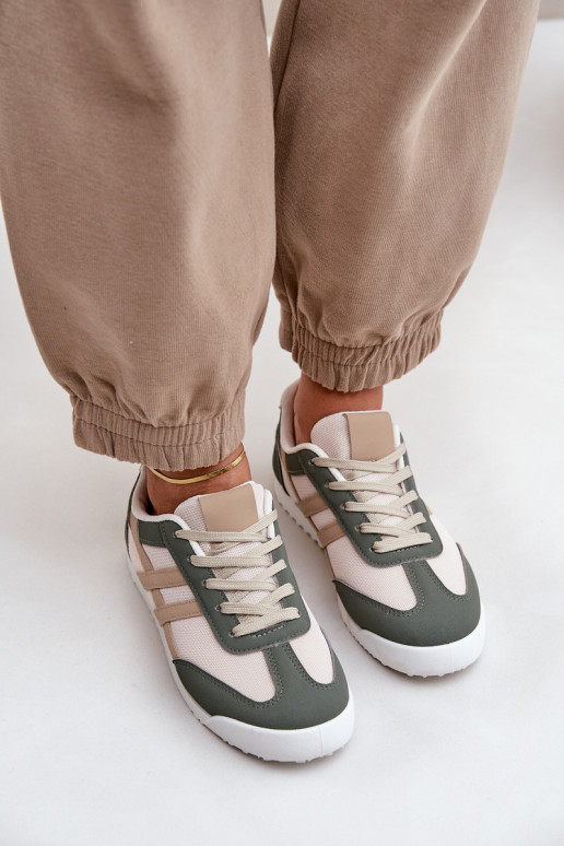 Scarpe basse sportive casual color sabbia-verde Eezore