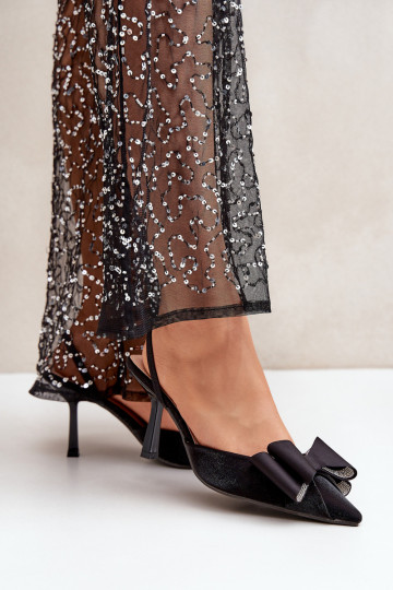  scarpe col tacco alto con nastri colore nero Selatea 2