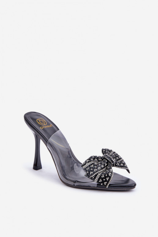 Guardare attraverso sandali con tacchi sottili Con lucido Arco colore nero Viosta Guardare attraverso sandali con tacchi sottili Con lucido Arco colore nero Viosta