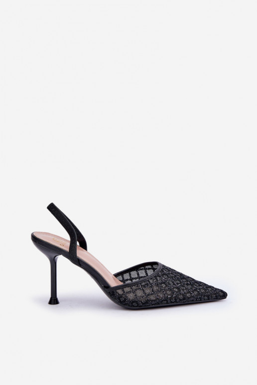 scarpe col tacco alto con tacco aperto Ozdobione con lucentezzaem colore nero Berilae scarpe col tacco alto con tacco aperto Ozdobione con lucentezzaem colore nero Berilae