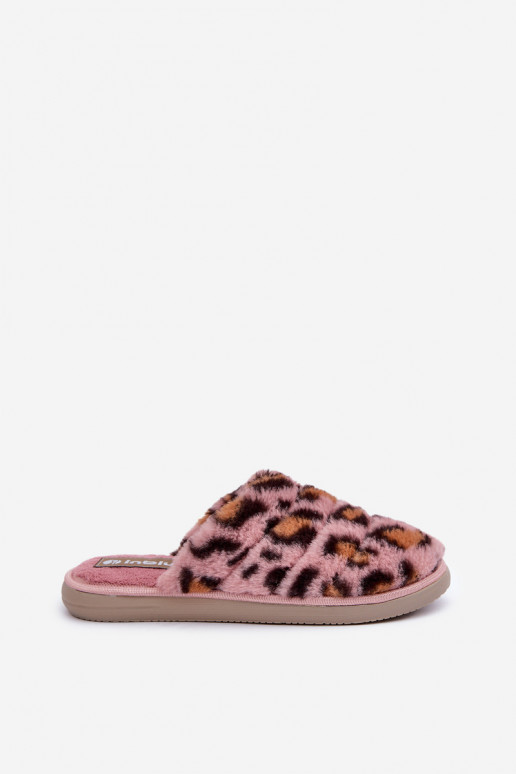 Pantofole da casa da donna con pelliccia leopardata Inblu EK000008 rosa