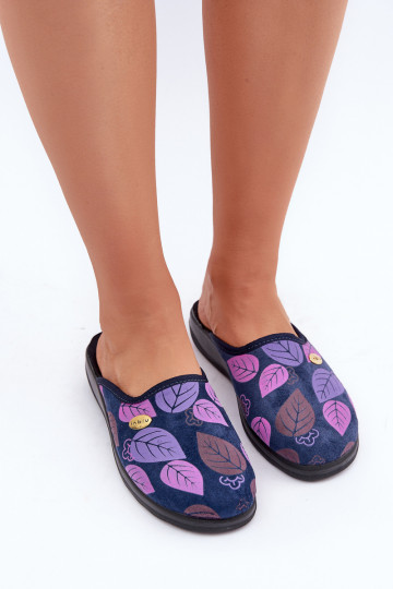 Pantofole comode Femminile IN Liście Inblu CU00005F blu scuro 2