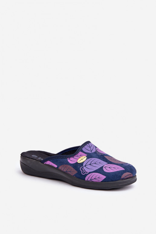Pantofole comode Femminile IN Liście Inblu CU00005F blu scuro